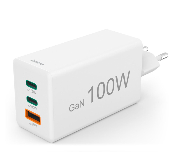 HAMA ŁADOWARKA SIECIOWA MINI 100W PD/QC 2X USB-C, 1X USB-A BIAŁA - 1318744 - zdjęcie
